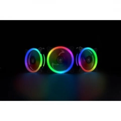 VENTOLA LED RGB 12cm. - KIT 3pz - Rev RGB Pro - KIT con Controller