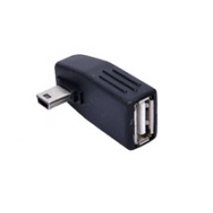 Adattatore USB/A femmina - Mini/B 5poli  maschio - 90gradi (cod. ADT11002)